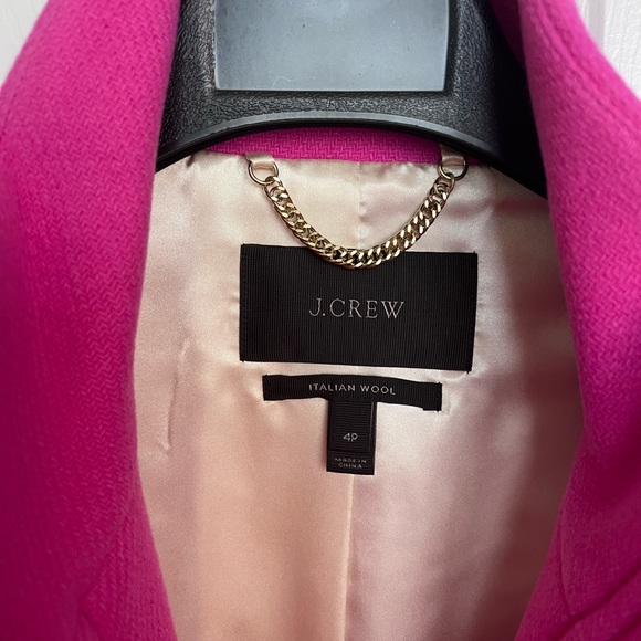 J crew fuschia cocoon coat size 4 petite - Picture 2 of 2